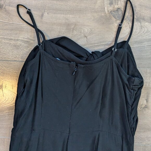 Wide Leg Jumpsuit with Tie Bow Front & Spaghetti Straps - Picture 6 of 7